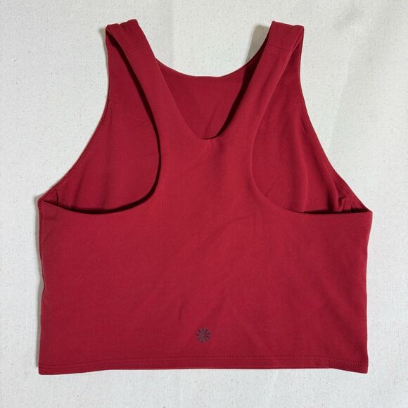 Athleta Women Sport Bra Crop Top Red Training Running Yoga CrossFit Size XS - Picture 1 of 6